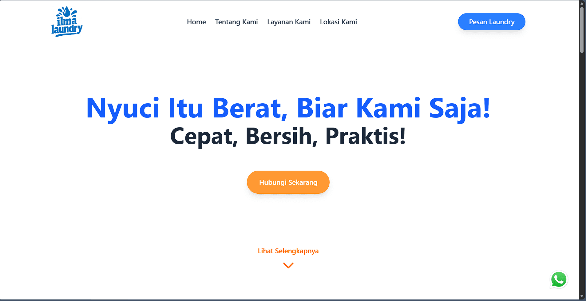 Ilma Laundry Landing Page